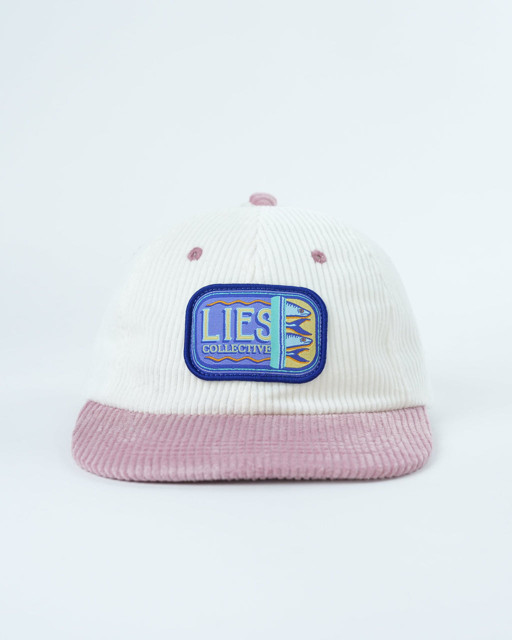 Lies Sardine Co. Stylish Corduroy Hat with Unique Patch Design
