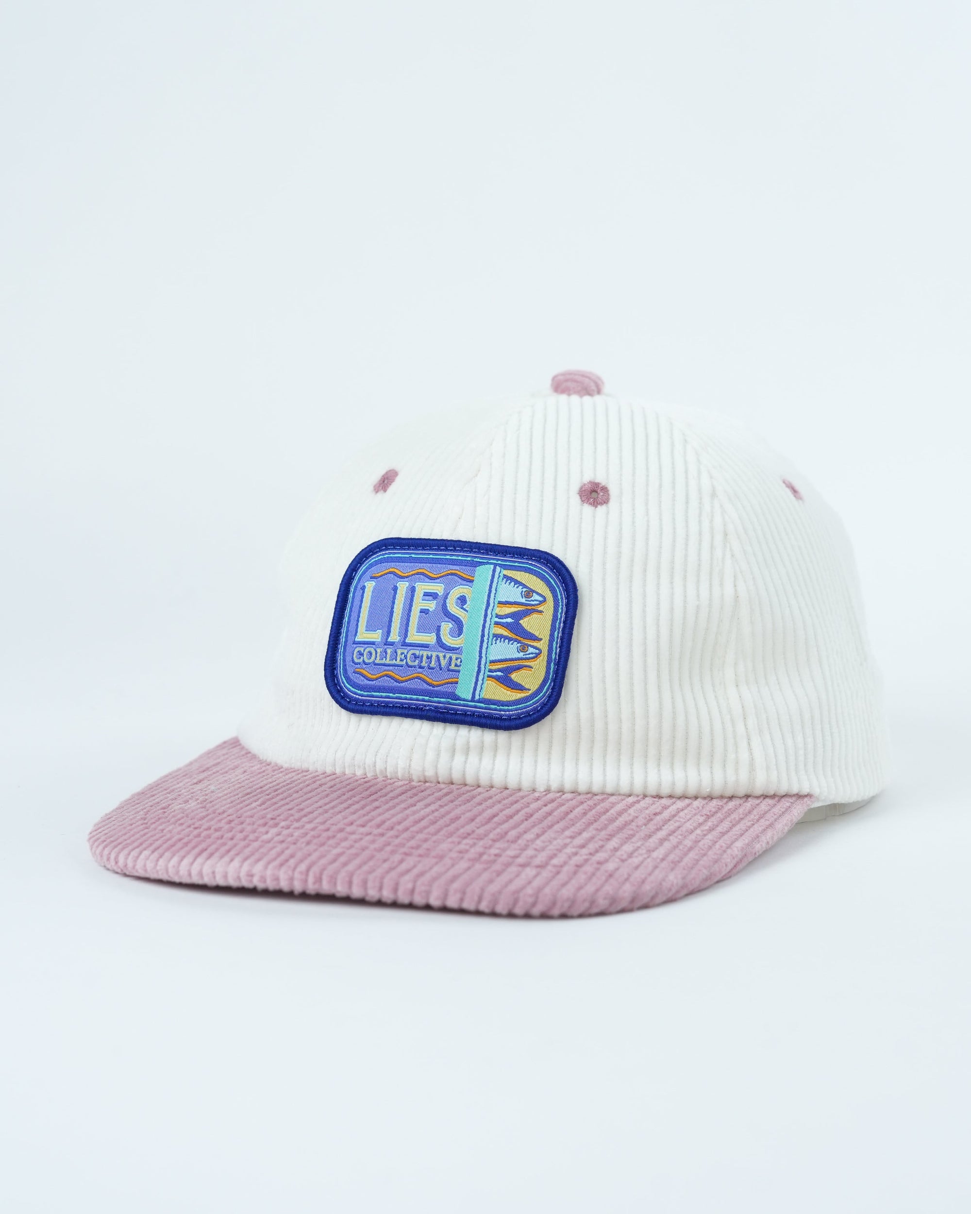Lies Sardine Co. Stylish Corduroy Hat with Unique Patch Design