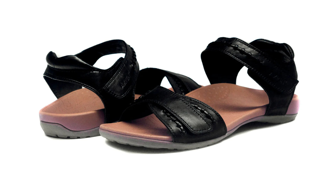 Comfortable Black Orthotic Sandals for Foot Pain Relief
