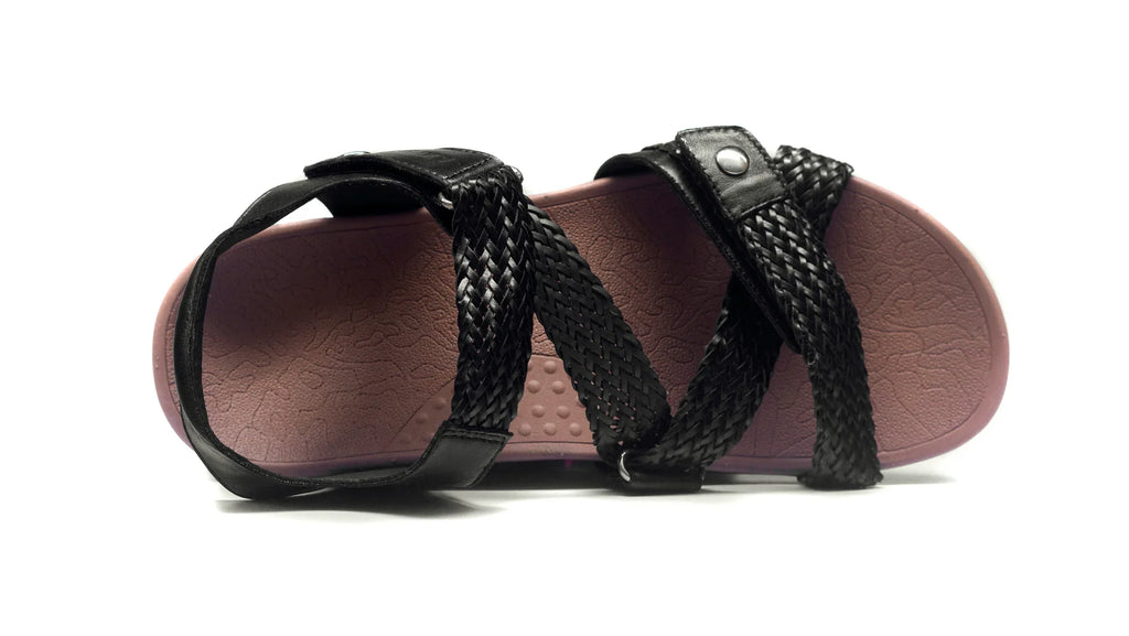 Eliza Black Orthotic Sandals for All-Day Comfort & Support