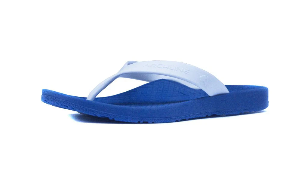 Archline Kids Orthotic Thongs – Comfortable Blue/White Footwear