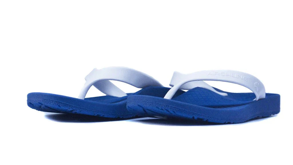 Archline Kids Orthotic Thongs – Comfortable Blue/White Footwear
