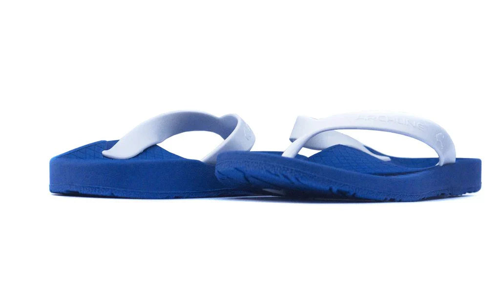 Archline Kids Orthotic Thongs – Comfortable Blue/White Footwear