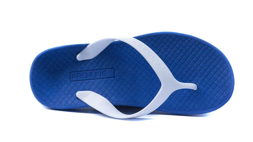 Archline Kids Orthotic Thongs – Comfortable Blue/White Footwear