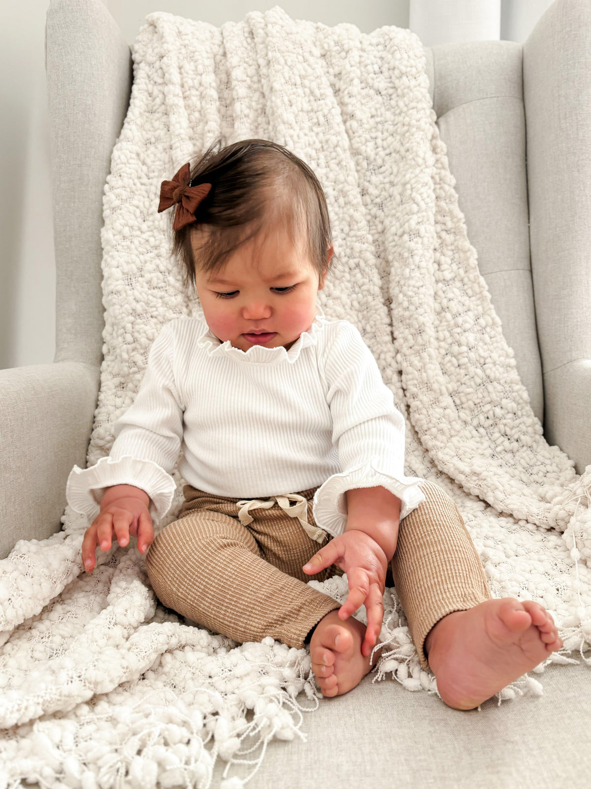 Essentīals Soft Cotton Textured Pants for Infants (0-24m)