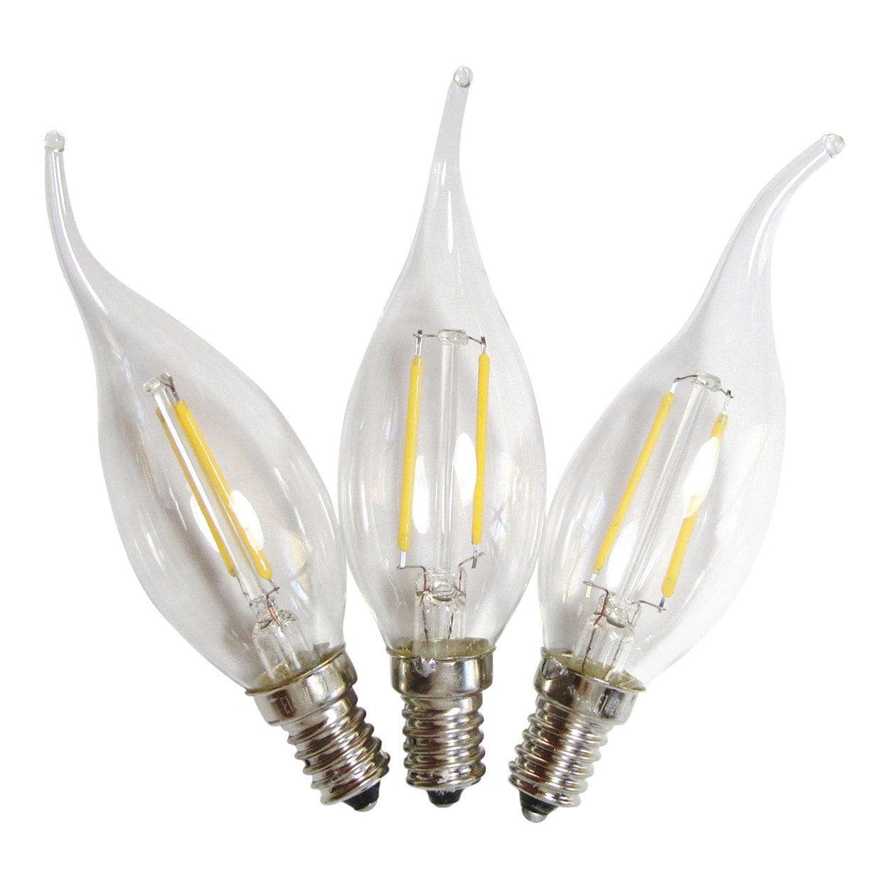 LED E14 Flame Tip Bulb - 2W Cool White Candle Light for Chandeliers