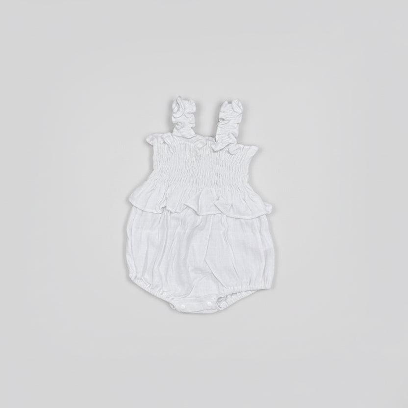 Mamīta Linen Baby Romper - Organic Cotton, Heirloom Quality