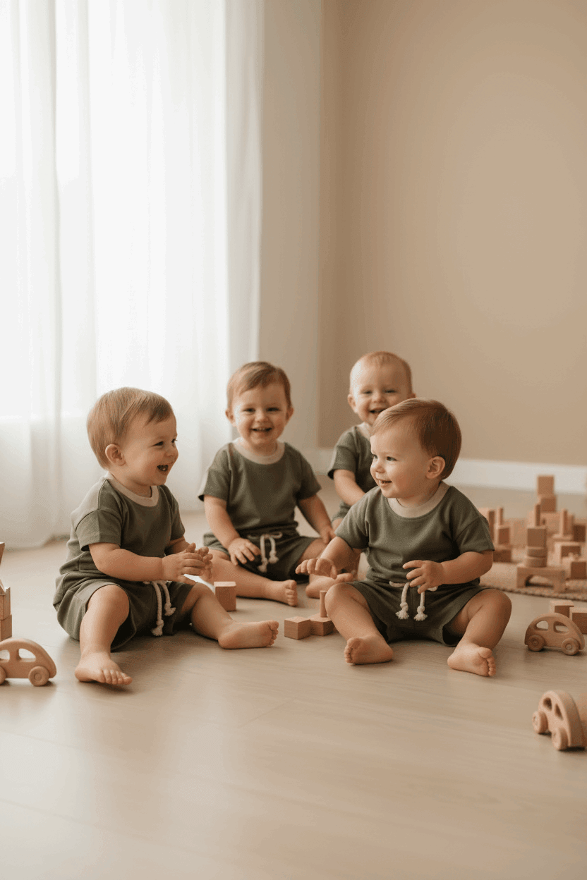 Papitō Dusty Sage Green Baby Top - Soft Comfort & Style