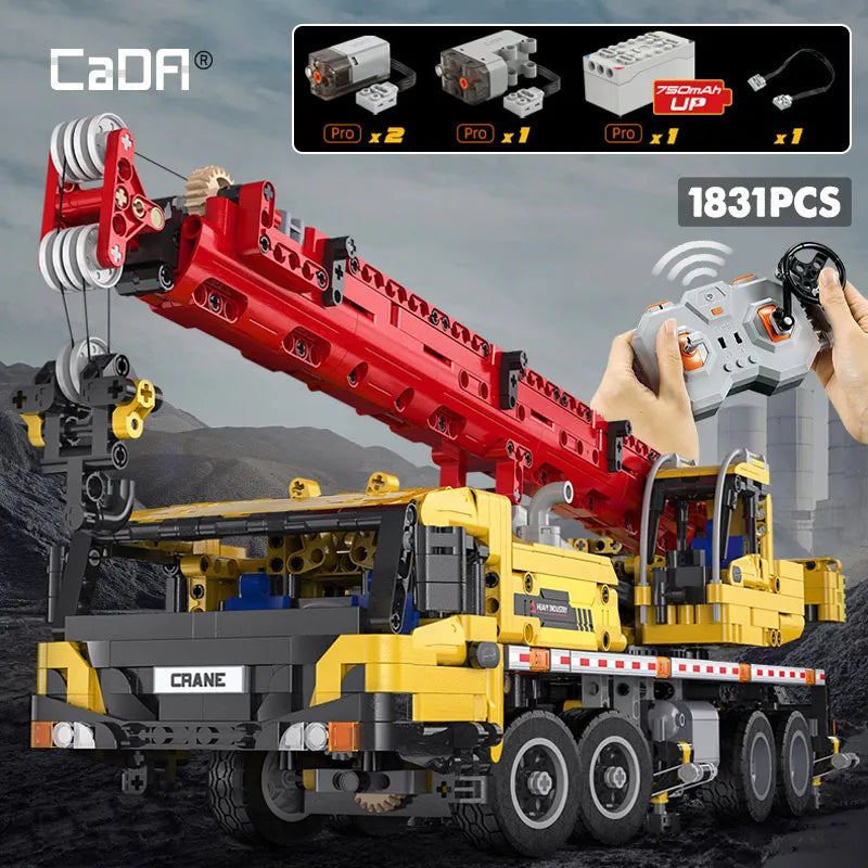 CaDA Remote Control Mobile Crane Building Blocks Set for Kids