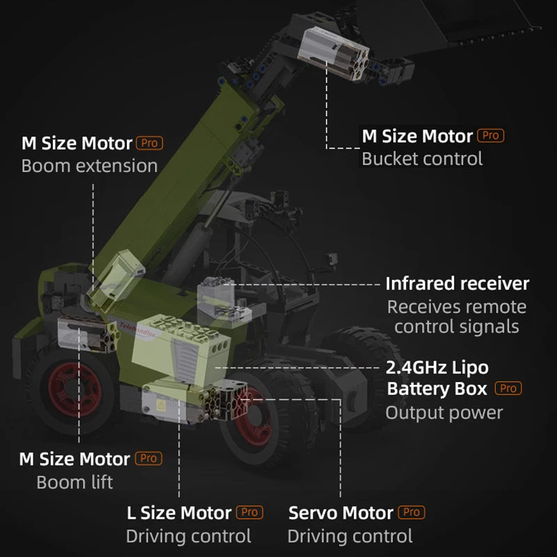 Cada 1469pcs DIY Remote Control Engineering Vehicle Building Blocks