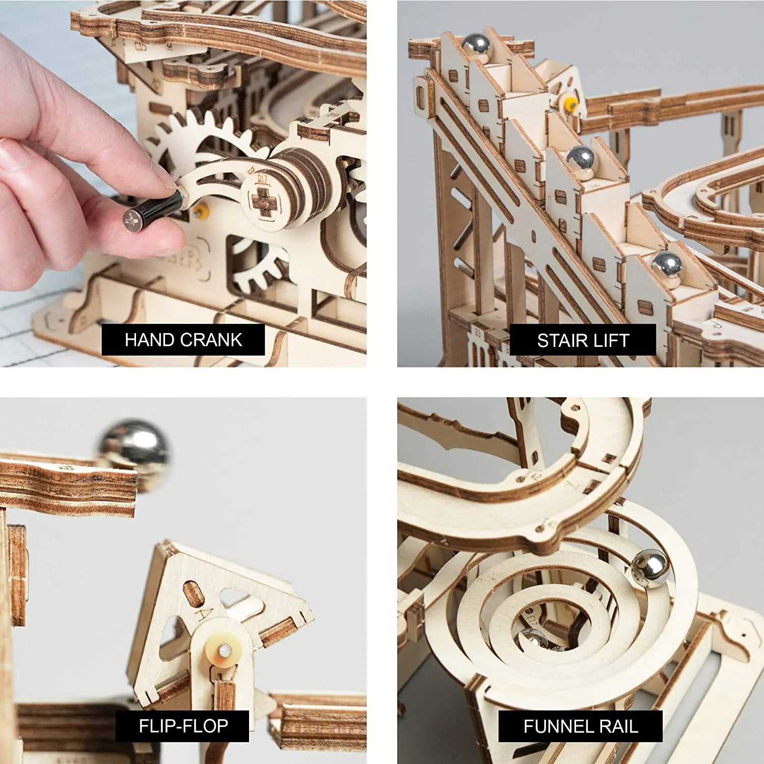 Robotime Marble Run DIY Waterwheel Wooden Model Assembly Kit