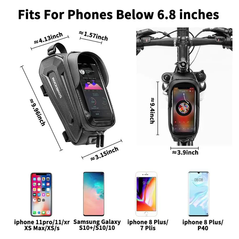 ROCKBROS Waterproof Bicycle Bag for 6.5" Phones - Touch Screen & Reflective
