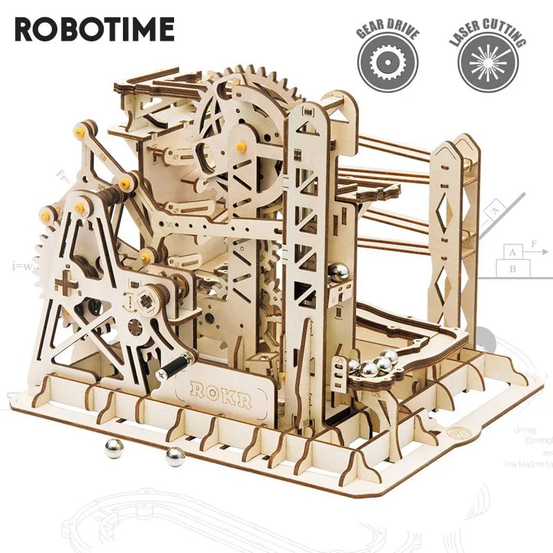 Robotime Marble Run DIY Waterwheel Wooden Model Assembly Kit