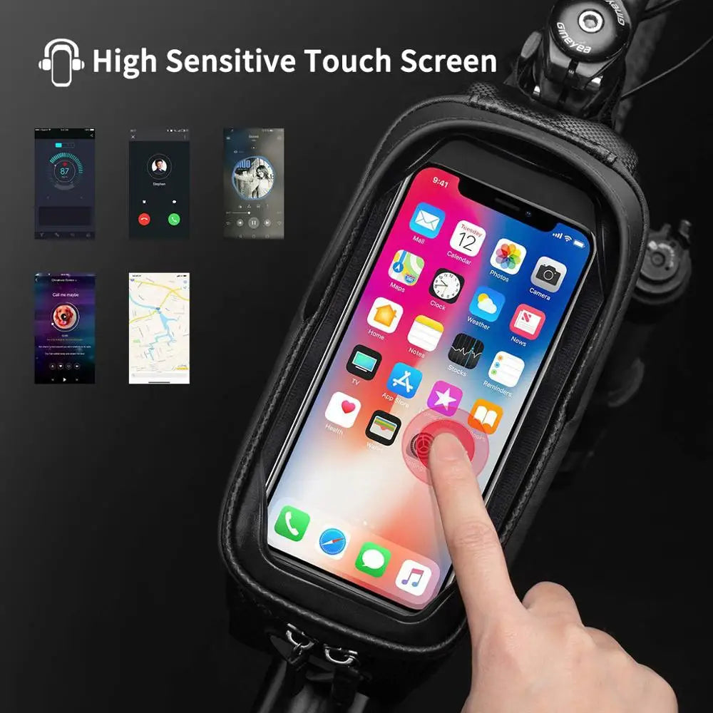 ROCKBROS Waterproof Bicycle Bag for 6.5" Phones - Touch Screen & Reflective