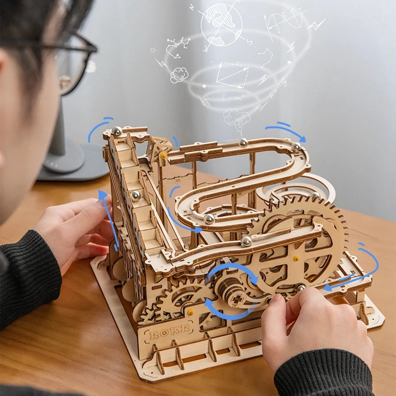 Robotime Marble Run DIY Waterwheel Wooden Model Assembly Kit