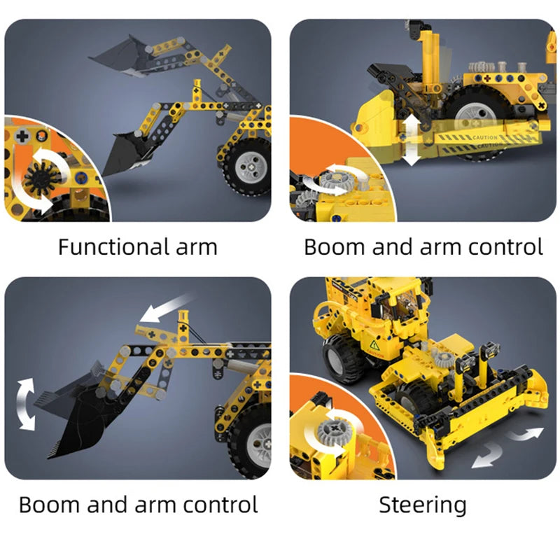 Cada 693Pcs Multifunctional City Wheel Loader Building Blocks Toy