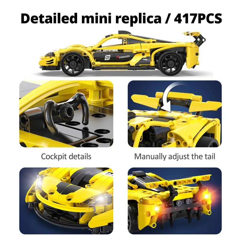 Cada 417-Piece Remote Control Racing Car Building Set for Kids