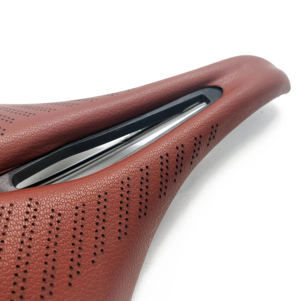 Comfortable Ultralight Bicycle Saddle - Breathable PU Retro Design