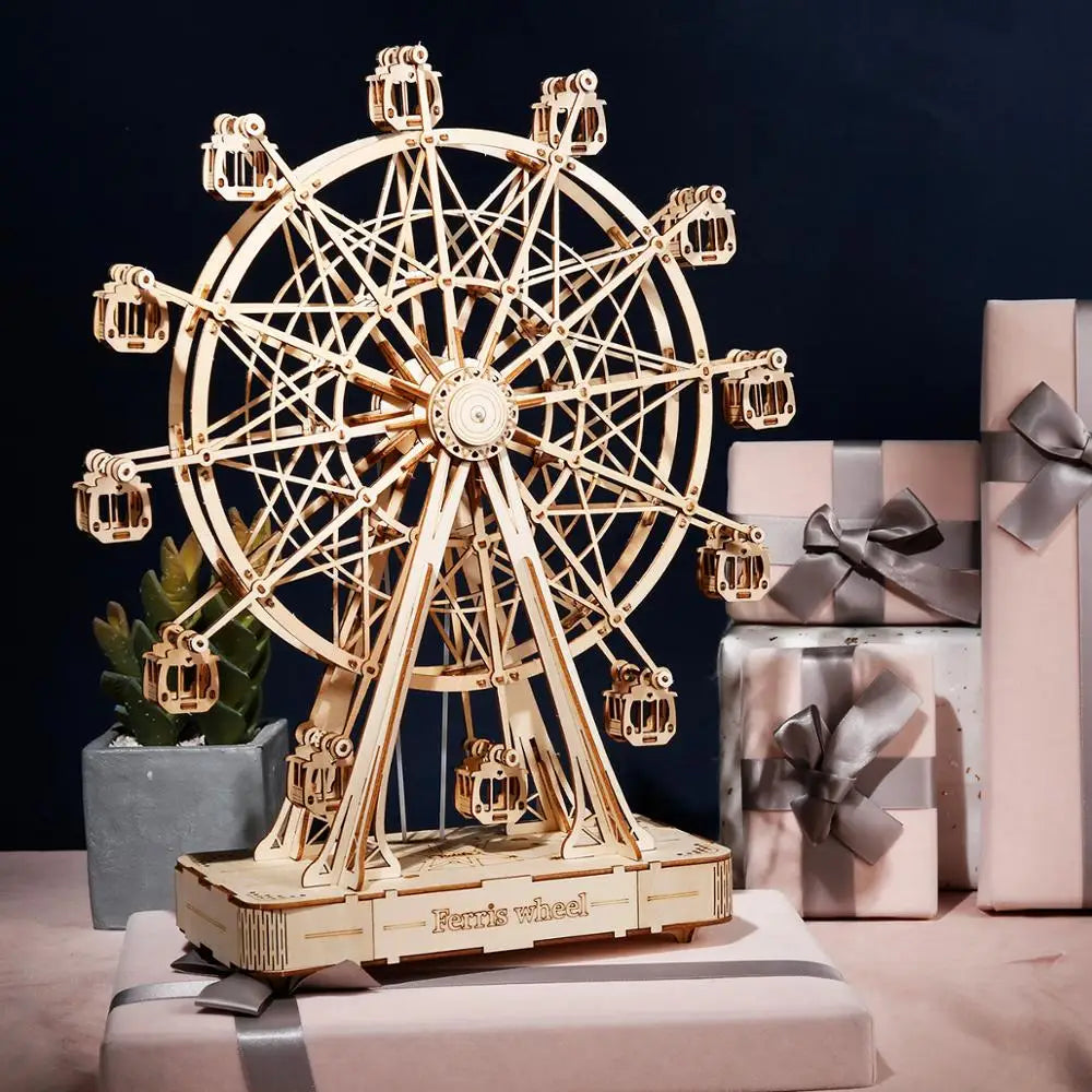 Robotime DIY 3D Wooden Ferris Wheel Model Kit - Fun & Creative Toy