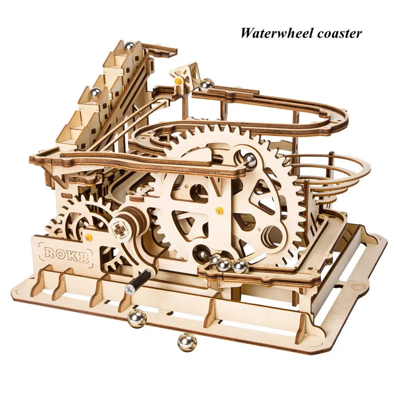 Robotime 3D Wooden Marble Run Puzzle Set - Engaging DIY Gift for Teens & Adults
