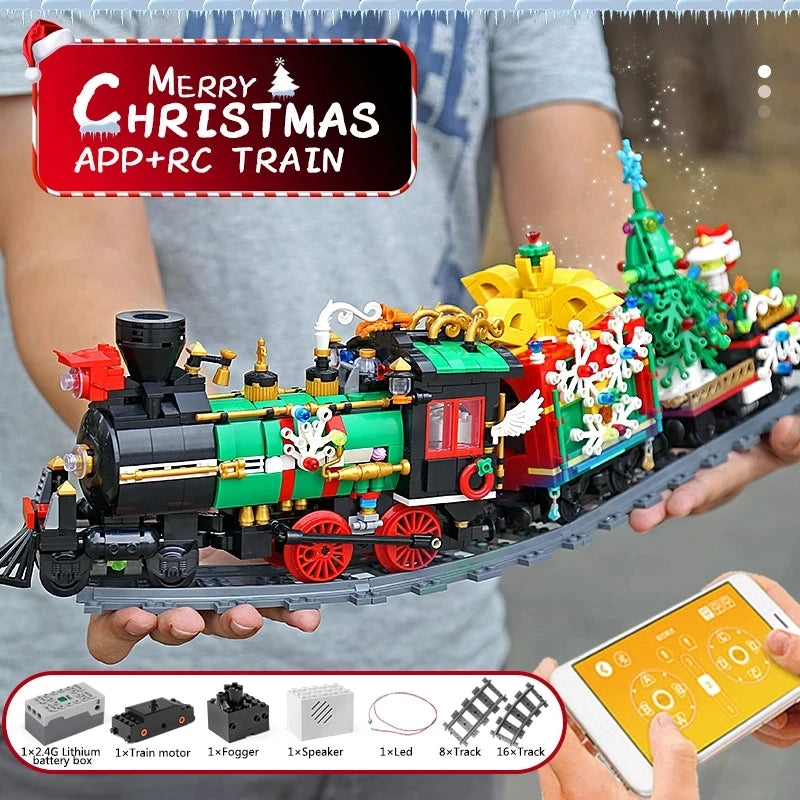 Mould King Christmas Train Model - Motorized Building Blocks Set