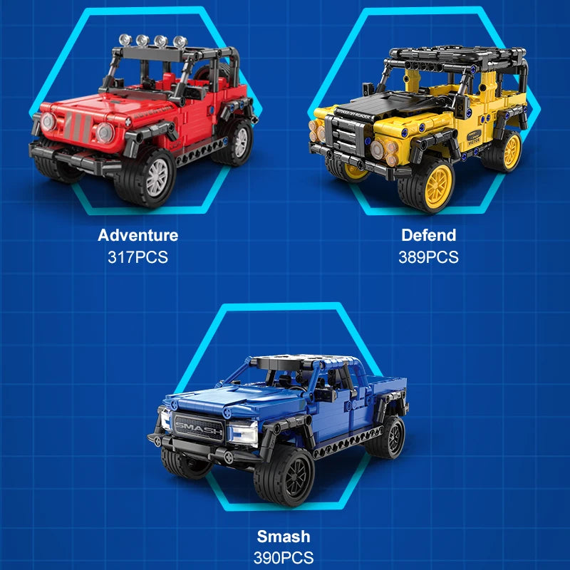 CaDA 317Pcs SUV Off-Road Racing Car Building Blocks for Kids