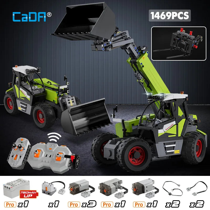 Cada 1469pcs DIY Remote Control Engineering Vehicle Building Blocks