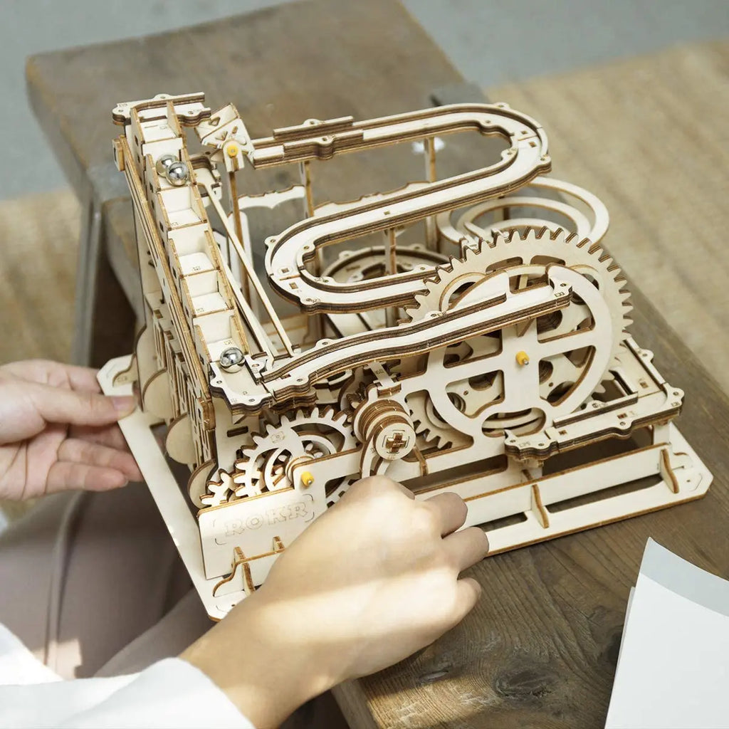 Robotime Marble Run DIY Waterwheel Wooden Model Assembly Kit