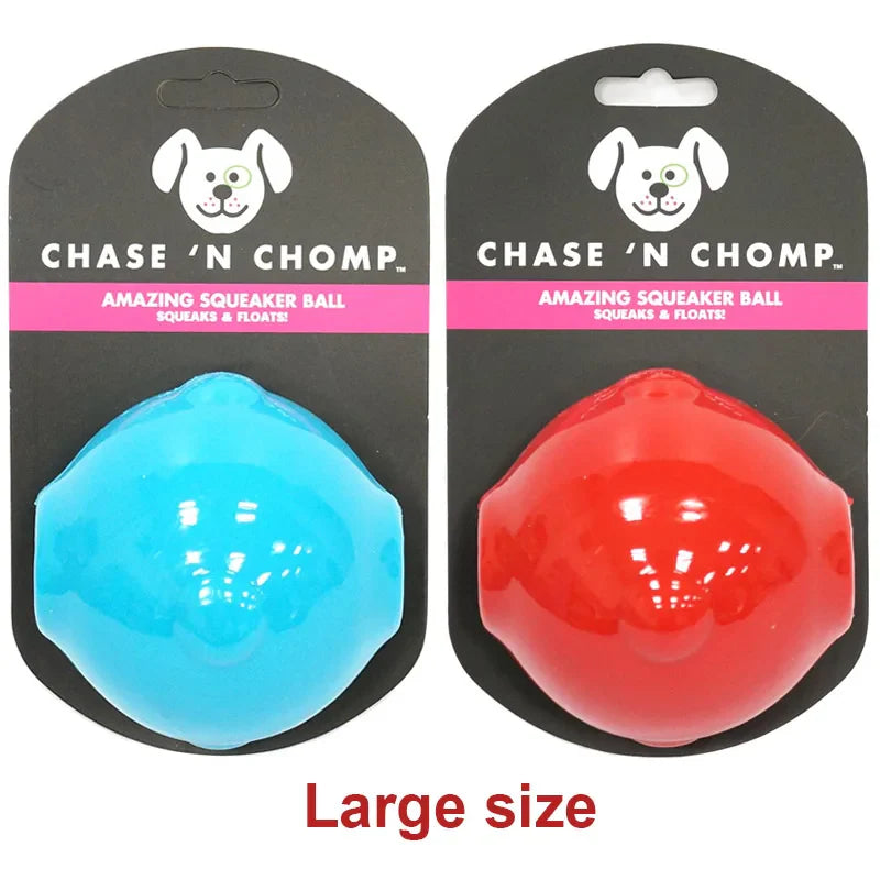 CAITEC Durable Squeaker Dog Ball - Floatable & Treat-Stuffing Fun