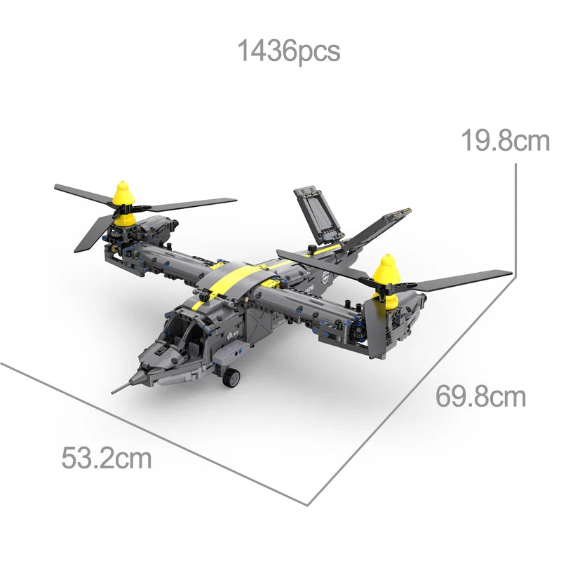 Cada 1424pcs RC Rotorcraft Building Blocks Helicopter Toy for Kids