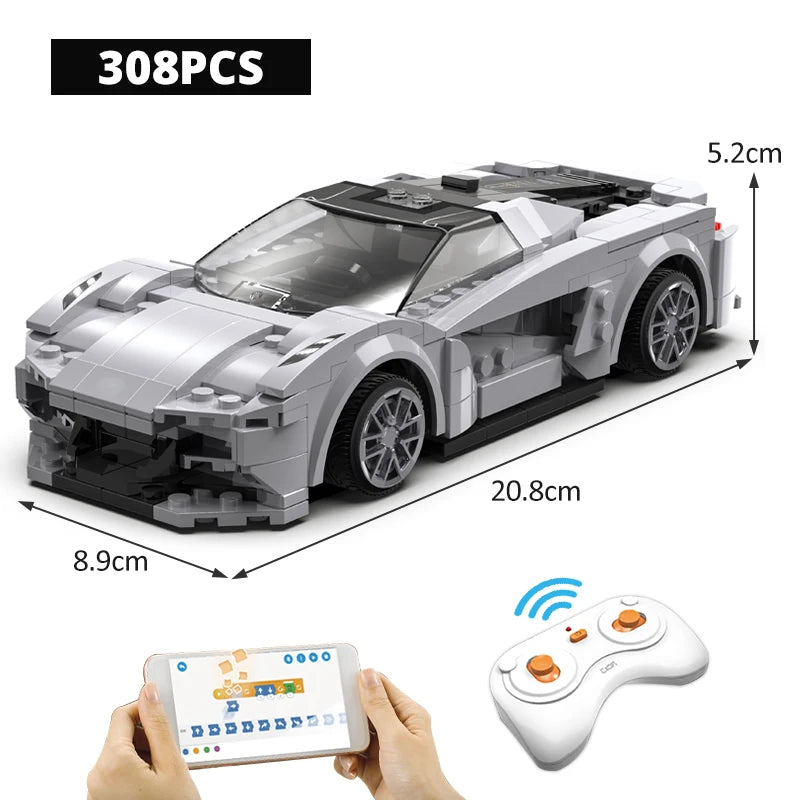 CaDA APP Programming Remote Control Sports Car Building Blocks