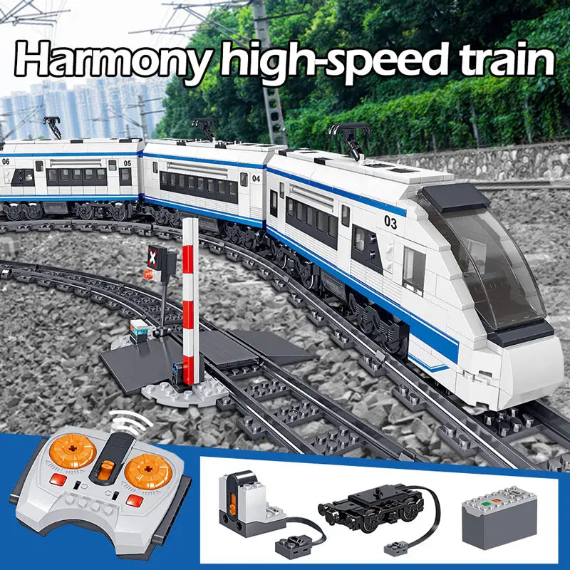 Electric Harmony Rail RC Train Set - 941-Piece Building Blocks