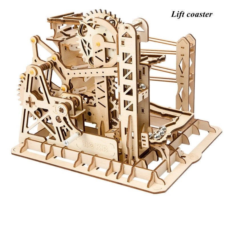 Robotime 3D Wooden Marble Run Puzzle Set - Engaging DIY Gift for Teens & Adults