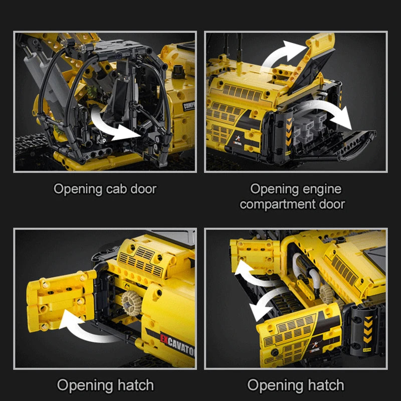 Cada 1702-Piece Remote Control Excavator Building Blocks for Kids