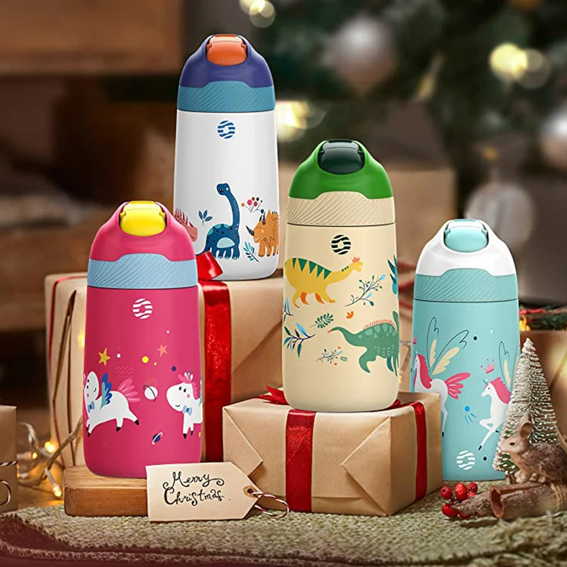 FJbottle Kids Dinosaur Water Bottle - Insulated & BPA-Free