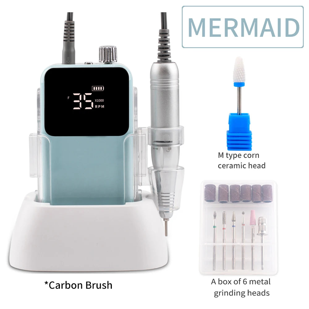 SIMINAIL Rechargeable Nail Drill - 35,000 RPM Electric File Machine