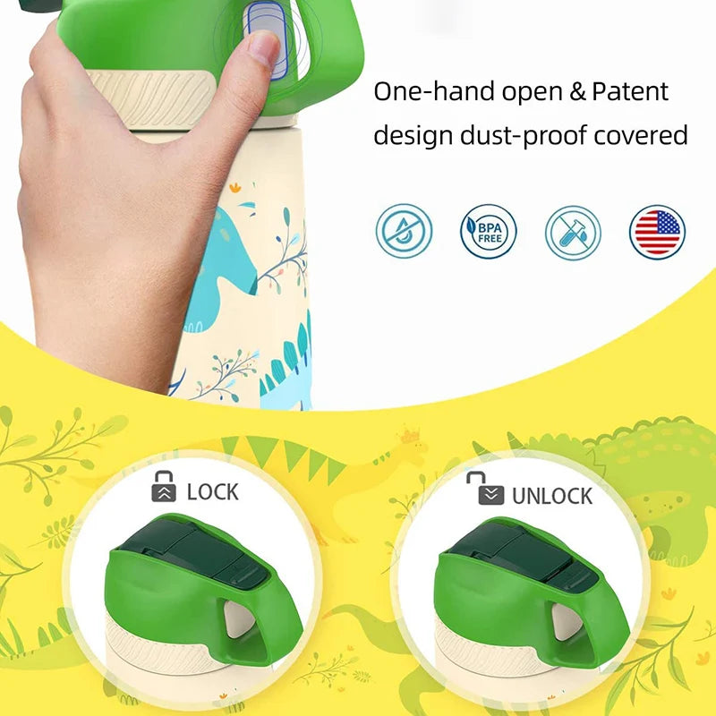 FJbottle Kids Dinosaur Water Bottle - Insulated & BPA-Free