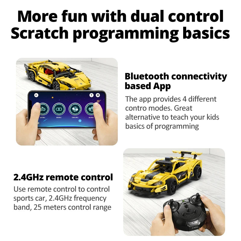 Cada 417-Piece Remote Control Racing Car Building Set for Kids