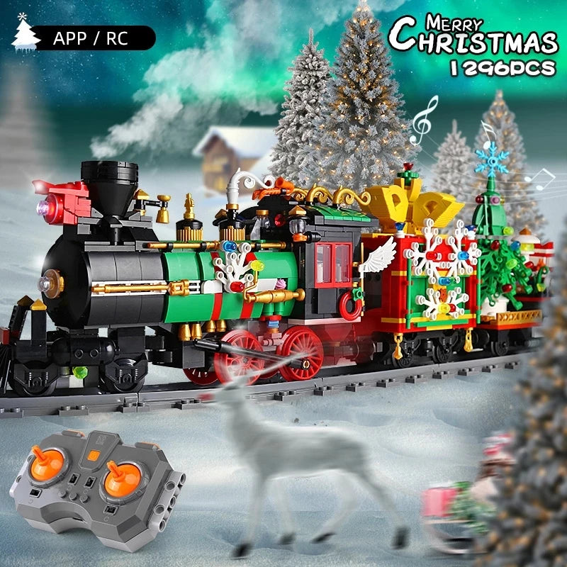 Mould King Christmas Train Model - Motorized Building Blocks Set