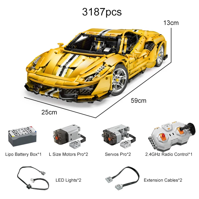 CaDA 3187PCS Remote Control Drift Racing Car Building Blocks Set