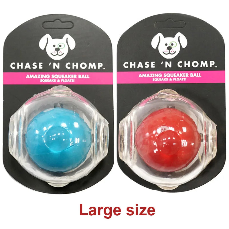CAITEC Durable Squeaker Dog Ball - Floatable & Treat-Stuffing Fun