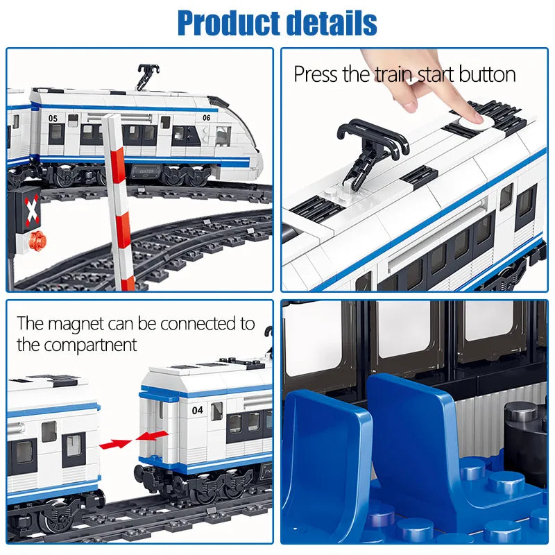 Electric Harmony Rail RC Train Set - 941-Piece Building Blocks