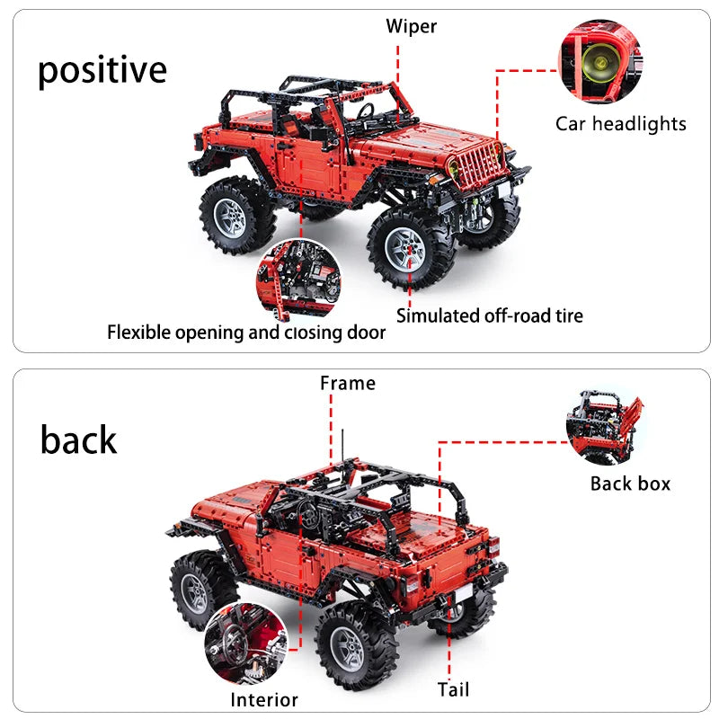 Cada 1941PCS 2.4G Off-Road RC Car Building Blocks for Kids