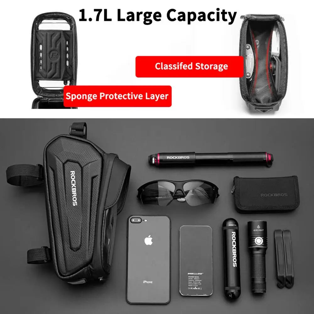 ROCKBROS Waterproof Bicycle Bag for 6.5" Phones - Touch Screen & Reflective