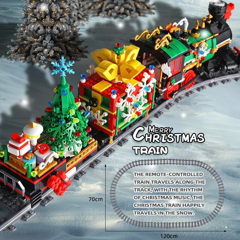 Mould King Christmas Train Model - Motorized Building Blocks Set