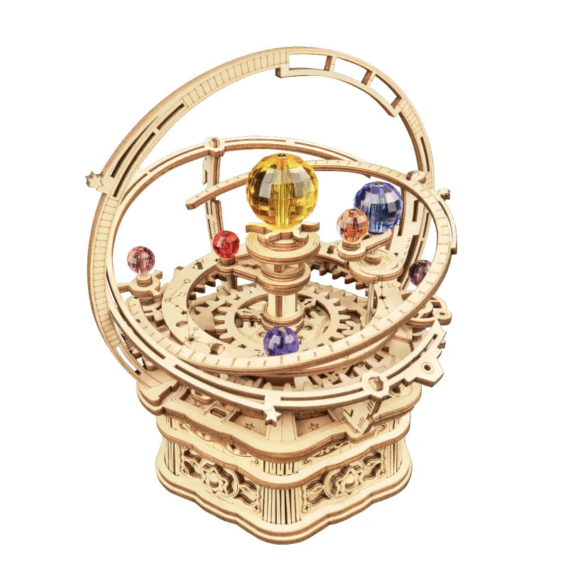 Robotime 3D Starry Night Wooden Music Box Building Kit - 84 Pieces