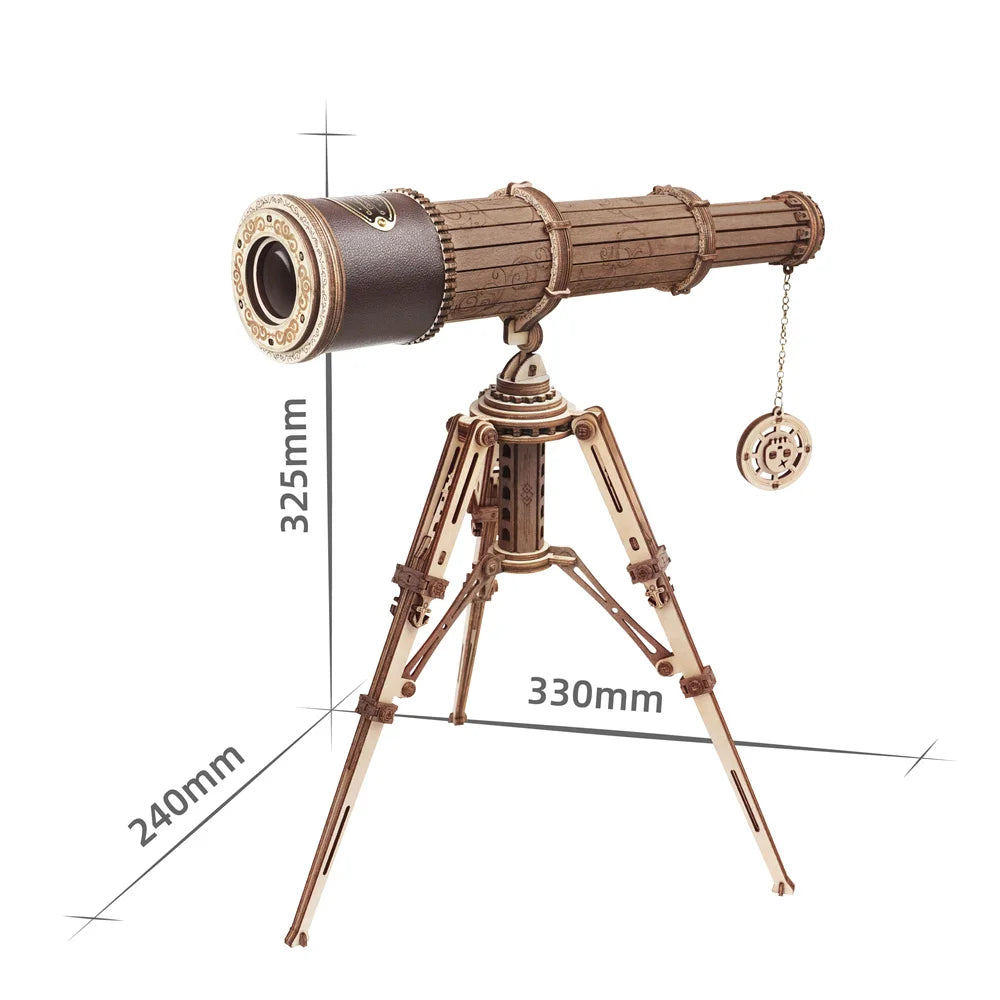 Robotime DIY Telescopic Monocular Telescope - 314pcs Wooden Model Kit