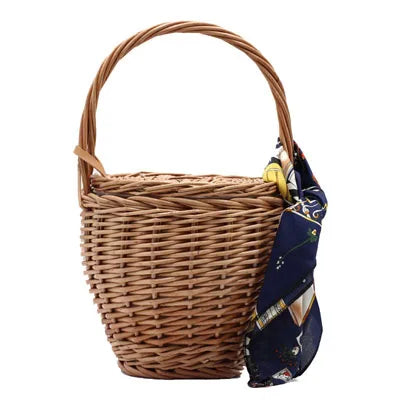 TOPHIGH Woven Bamboo Handbag - Stylish Summer Beach Tote for Women