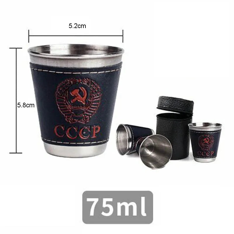 4-Piece Stainless Steel Outdoor Travel Cup Set - Portable & Durable