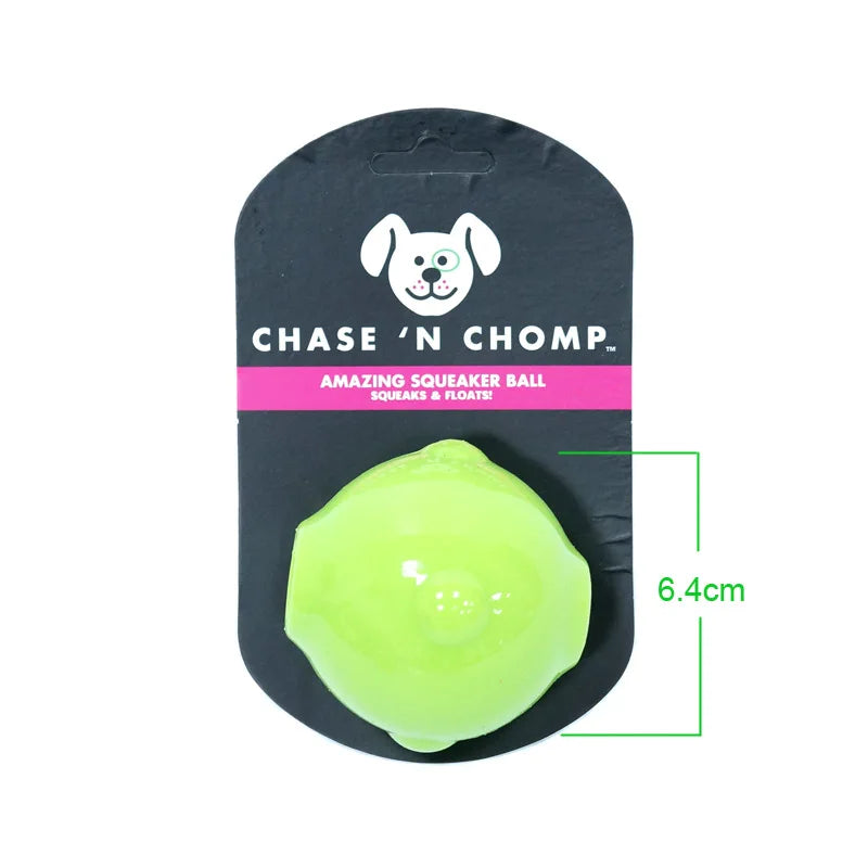 CAITEC Durable Squeaker Dog Ball - Floatable & Treat-Stuffing Fun